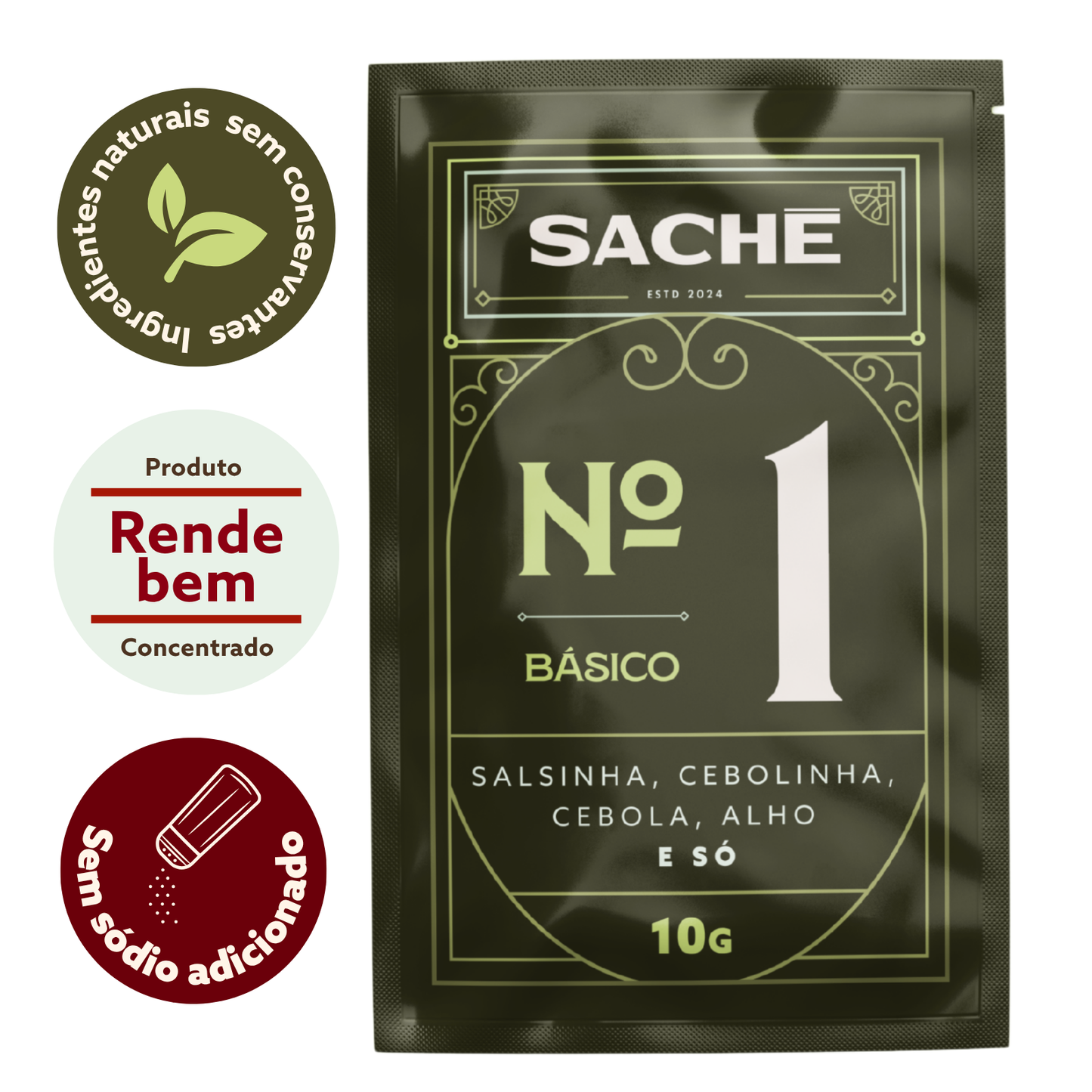 Caixa 9 Sachês | Tempero natural básico, defumado e picante