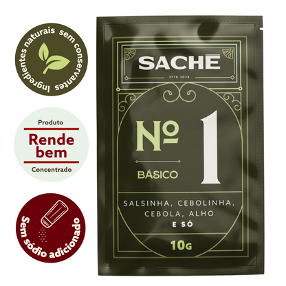 Caixa 9 Sachês | Tempero natural básico, defumado e picante