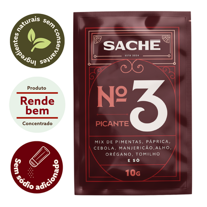 Caixa 9 Sachês | Tempero natural básico, defumado e picante