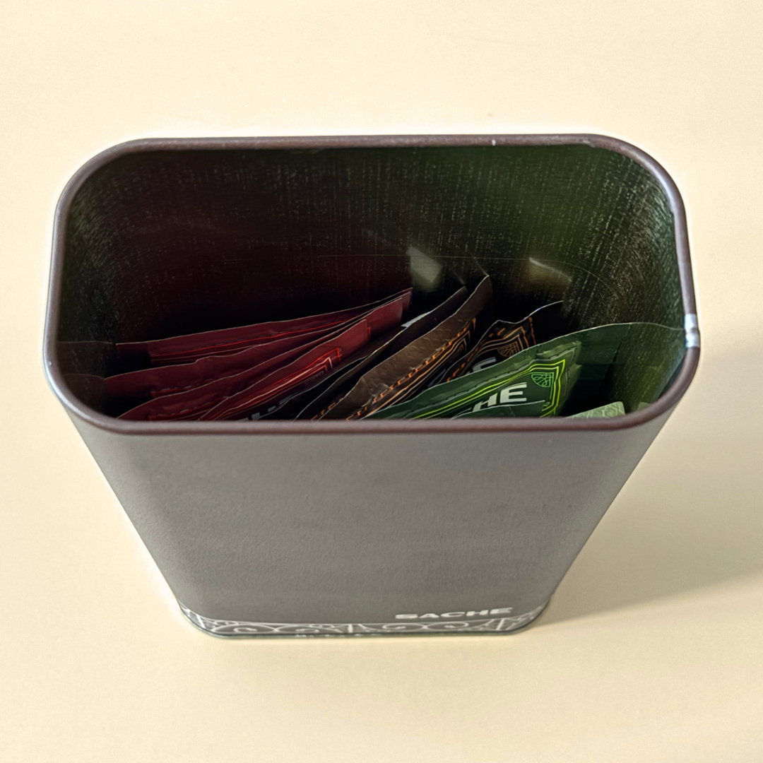 Lata Decorativa | 12 Sachês de Condimento Natural Básico, Ahumado y Picante