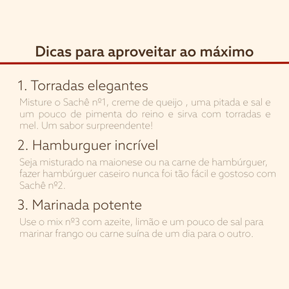Lata Decorativa | 12 Sachês de Tempero Natural Básico, Defumado e Picante