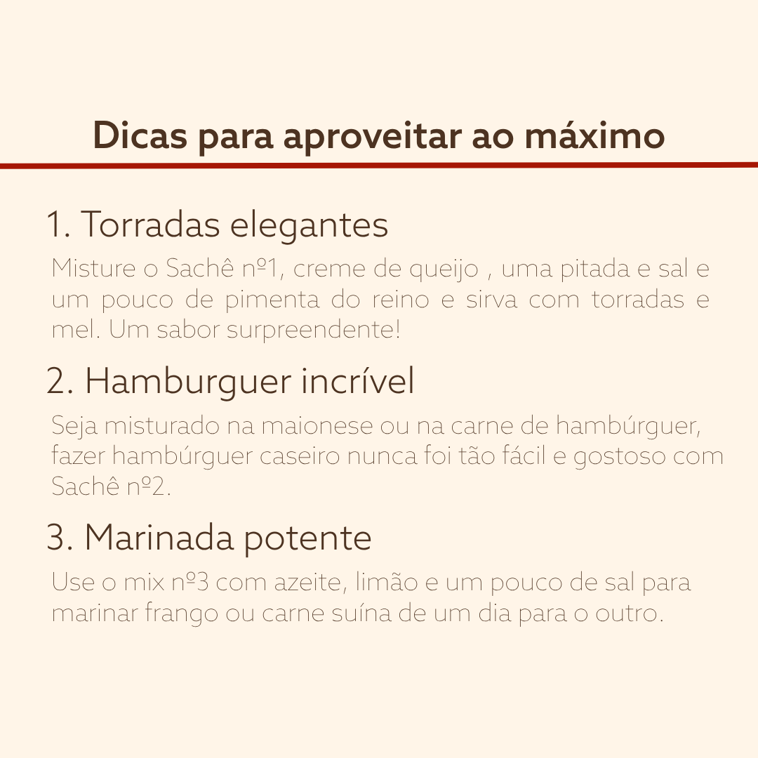 Lata Decorativa | 12 Sachês de Condimento Natural Básico, Ahumado y Picante