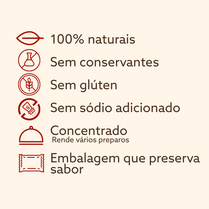Lata Decorativa | 12 Sachês de Tempero Natural Básico, Defumado e Picante