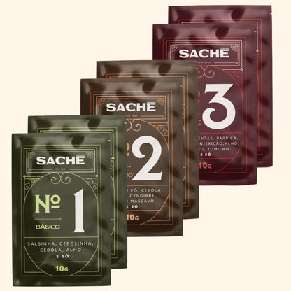 6 Sachês de Tempero Natural  | Básico, Defumado e Picante